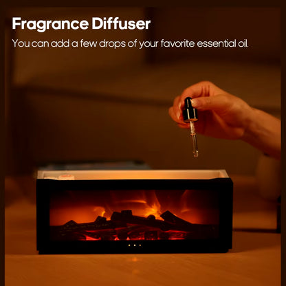 InstaRelief ™ - Fireplace Air Humidifier - Essential Oil Diffuser with LED Light & Remote Control 